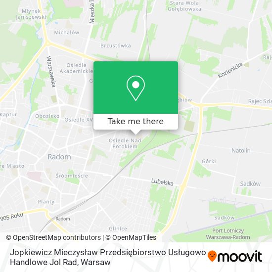 Jopkiewicz Mieczysław Przedsiębiorstwo Usługowo Handlowe Jol Rad map