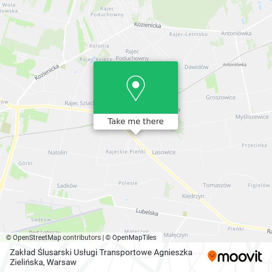 Карта Zakład Ślusarski Usługi Transportowe Agnieszka Zielińska