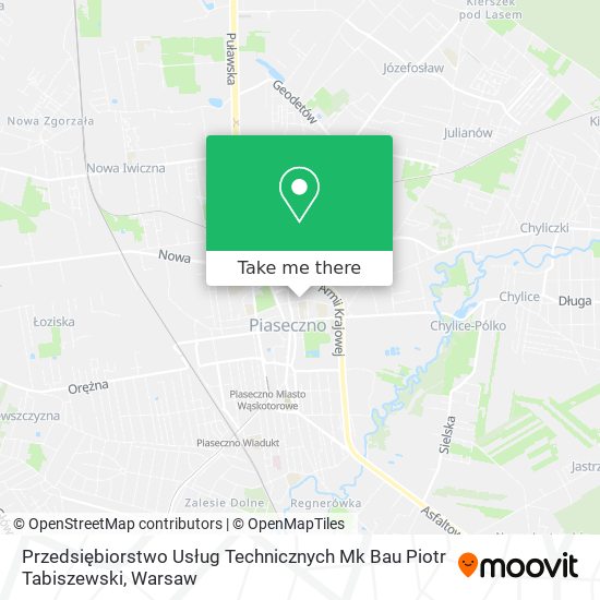 Карта Przedsiębiorstwo Usług Technicznych Mk Bau Piotr Tabiszewski