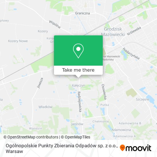 Карта Ogólnopolskie Punkty Zbierania Odpadów sp. z o.o.