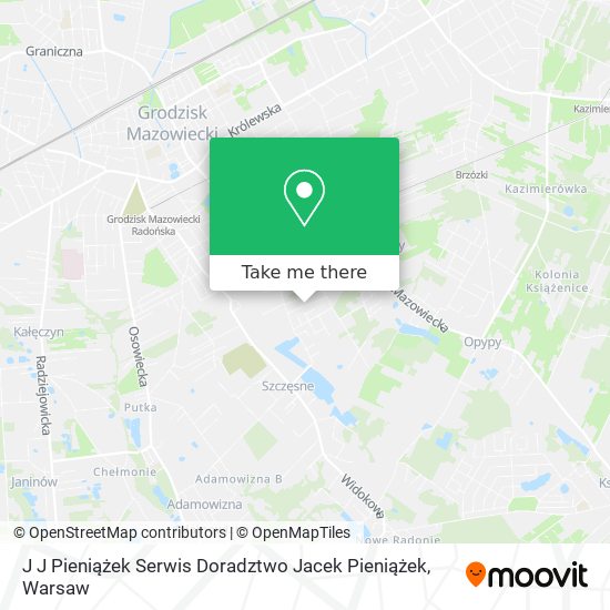 J J Pieniążek Serwis Doradztwo Jacek Pieniążek map