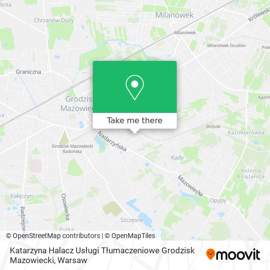 Карта Katarzyna Halacz Usługi Tłumaczeniowe Grodzisk Mazowiecki