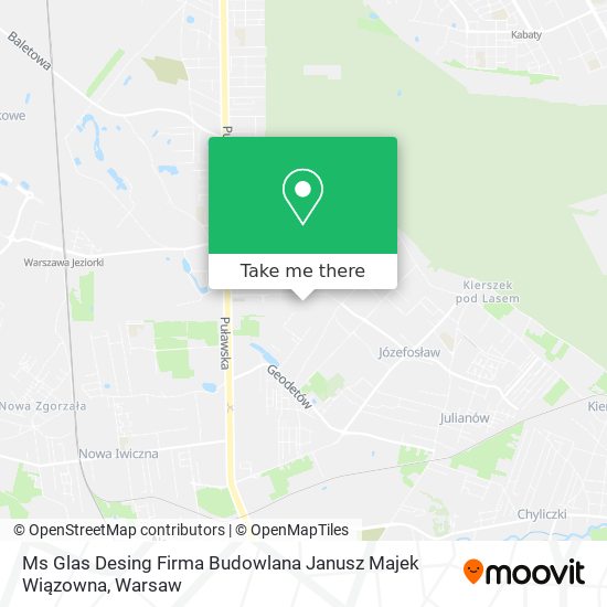 Карта Ms Glas Desing Firma Budowlana Janusz Majek Wiązowna