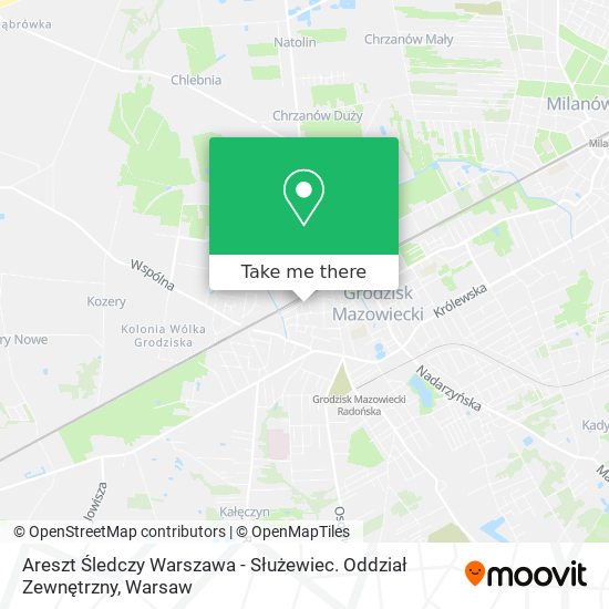 Areszt Śledczy Warszawa - Służewiec. Oddział Zewnętrzny map