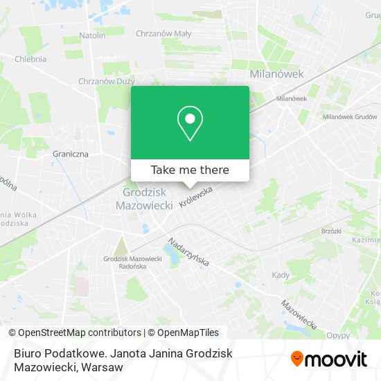 Biuro Podatkowe. Janota Janina Grodzisk Mazowiecki map