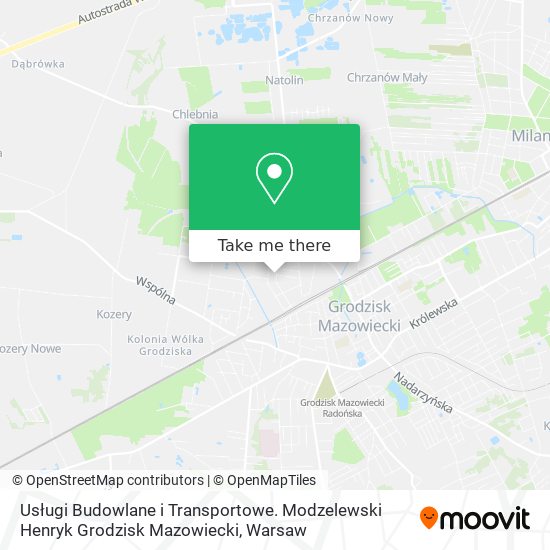 Usługi Budowlane i Transportowe. Modzelewski Henryk Grodzisk Mazowiecki map