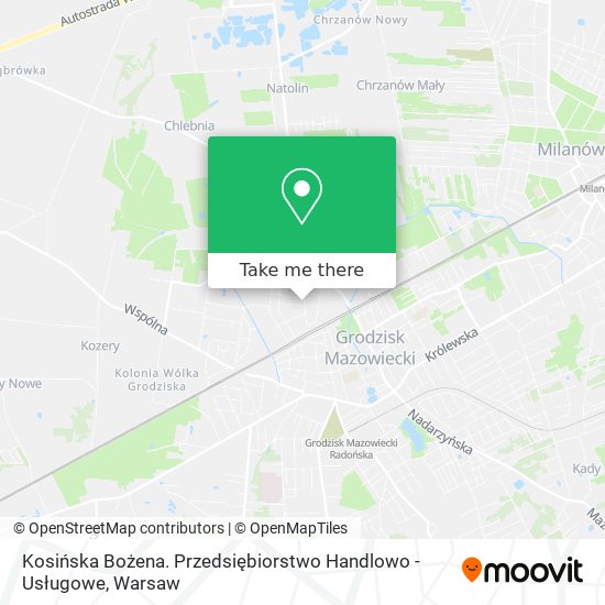 Kosińska Bożena. Przedsiębiorstwo Handlowo - Usługowe map