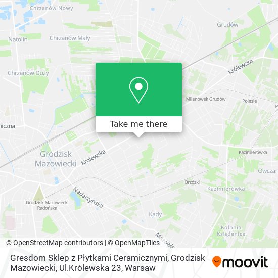 Gresdom Sklep z Płytkami Ceramicznymi, Grodzisk Mazowiecki, Ul.Królewska 23 map