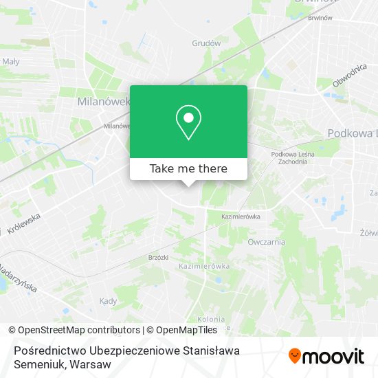 Pośrednictwo Ubezpieczeniowe Stanisława Semeniuk map