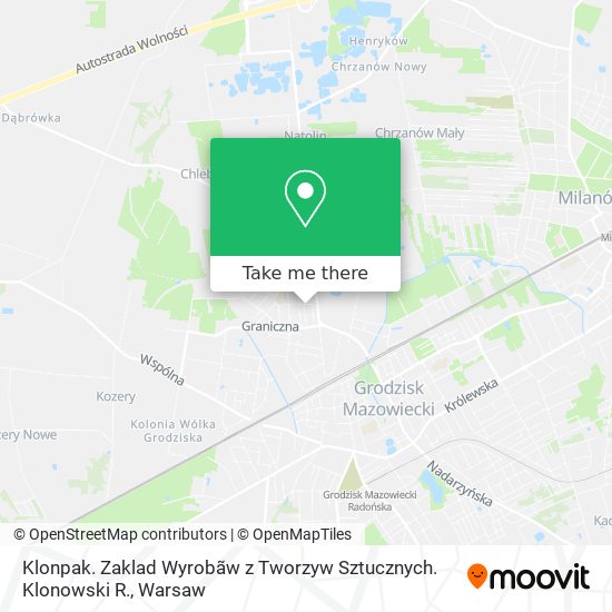 Klonpak. Zaklad Wyrobãw z Tworzyw Sztucznych. Klonowski R. map