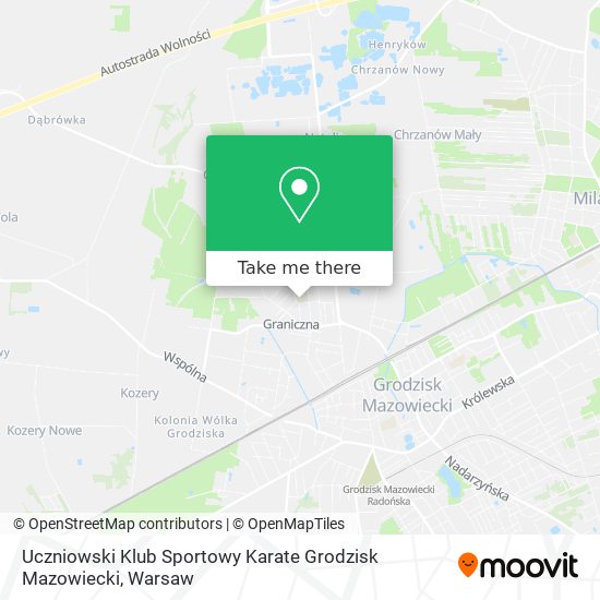 Uczniowski Klub Sportowy Karate Grodzisk Mazowiecki map