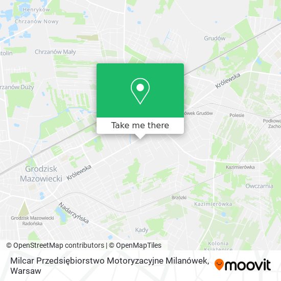 Milcar Przedsiębiorstwo Motoryzacyjne Milanówek map