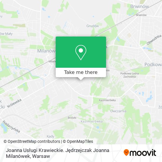 Joanna Usługi Krawieckie. Jędrzejczak Joanna Milanówek map