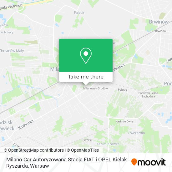 Milano Car Autoryzowana Stacja FIAT i OPEL Kielak Ryszarda map