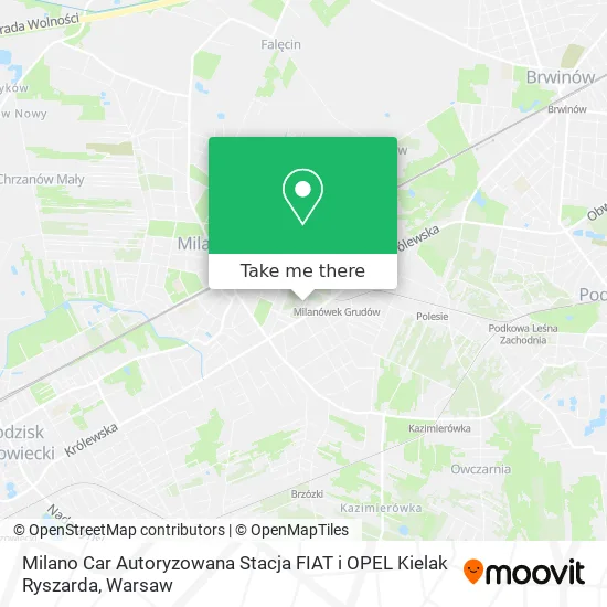 Карта Milano Car Autoryzowana Stacja FIAT i OPEL Kielak Ryszarda