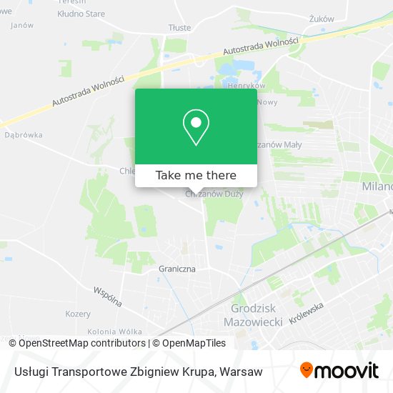 Карта Usługi Transportowe Zbigniew Krupa