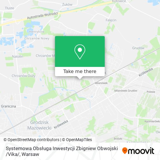 Systemowa Obsługa Inwestycji Zbigniew Obwojski /Vika/ map