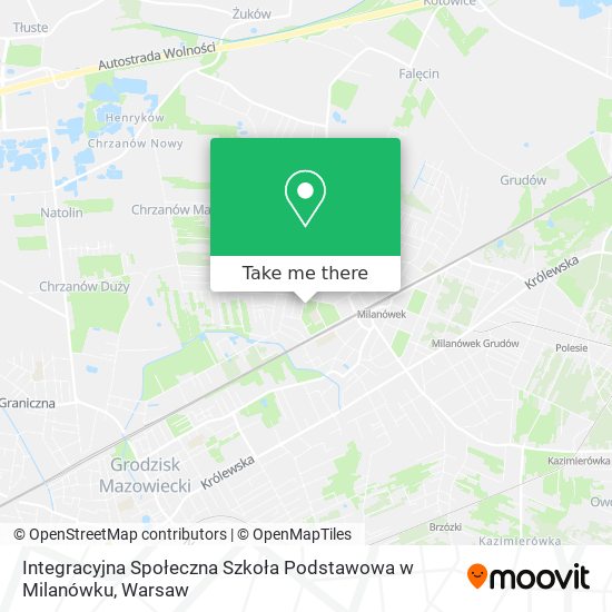 Integracyjna Społeczna Szkoła Podstawowa w Milanówku map