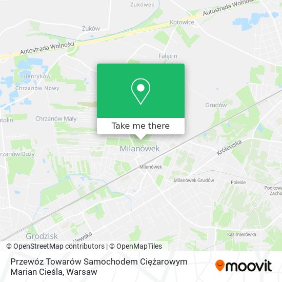 Przewóz Towarów Samochodem Ciężarowym Marian Cieśla map