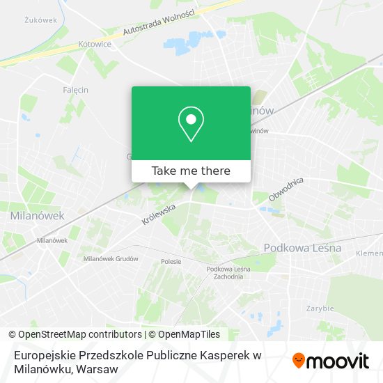 Europejskie Przedszkole Publiczne Kasperek w Milanówku map