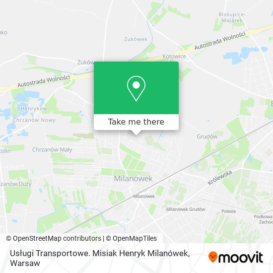 Usługi Transportowe. Misiak Henryk Milanówek map