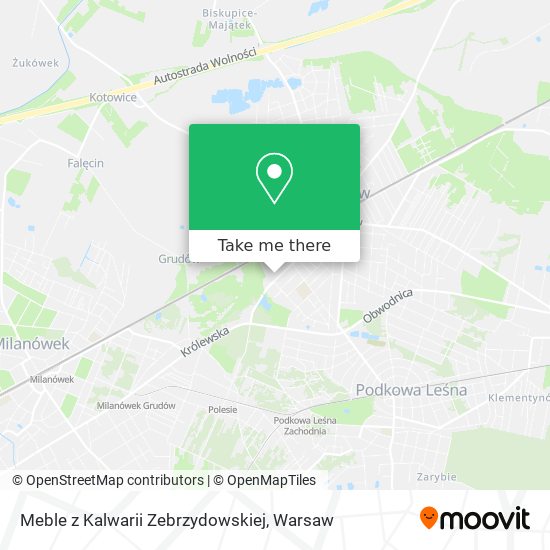 Meble z Kalwarii Zebrzydowskiej map