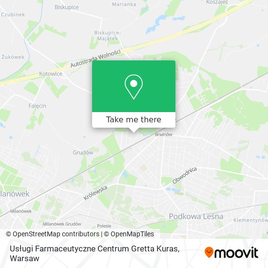 Usługi Farmaceutyczne Centrum Gretta Kuras map