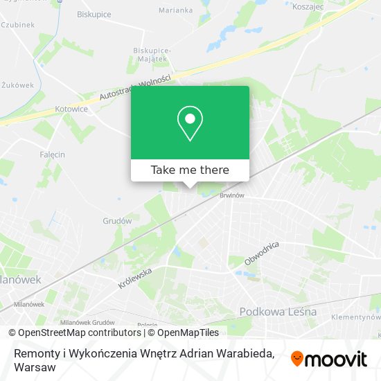 Remonty i Wykończenia Wnętrz Adrian Warabieda map