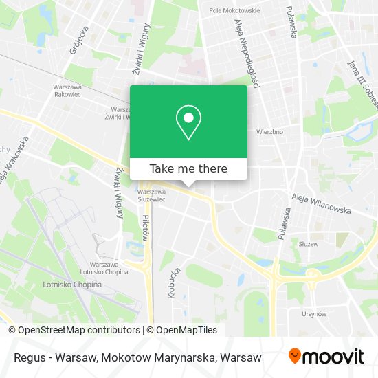 Regus - Warsaw, Mokotow Marynarska map