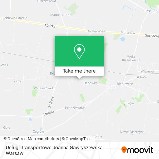 Карта Usługi Transportowe Joanna Gawryszewska