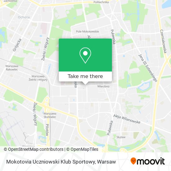 Mokotovia Uczniowski Klub Sportowy map