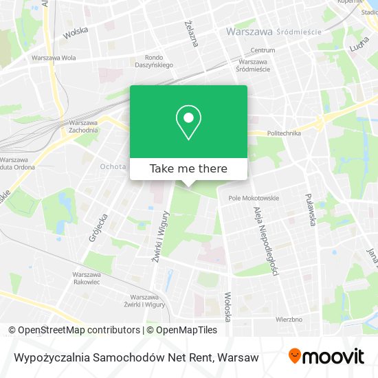 Wypożyczalnia Samochodów Net Rent map