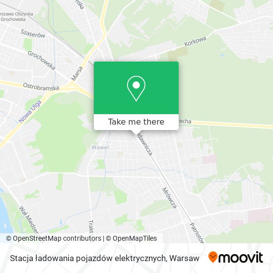 Карта Stacja ładowania pojazdów elektrycznych