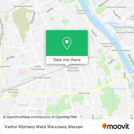 Kantor Wymiany Walut Warszawa map