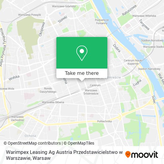 Warimpex Leasing Ag Austria Przedstawicielstwo w Warszawie map