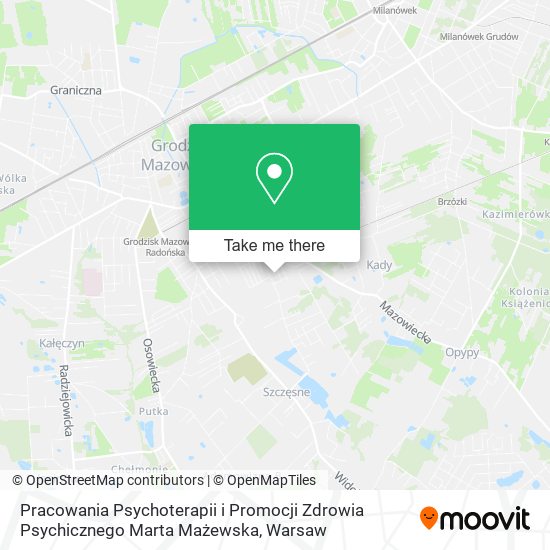 Pracowania Psychoterapii i Promocji Zdrowia Psychicznego Marta Mażewska map