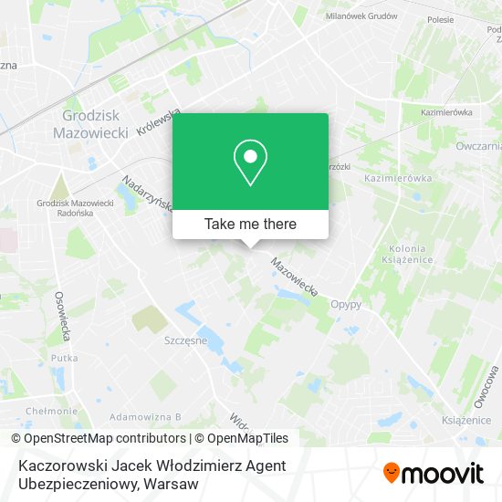 Kaczorowski Jacek Włodzimierz Agent Ubezpieczeniowy map