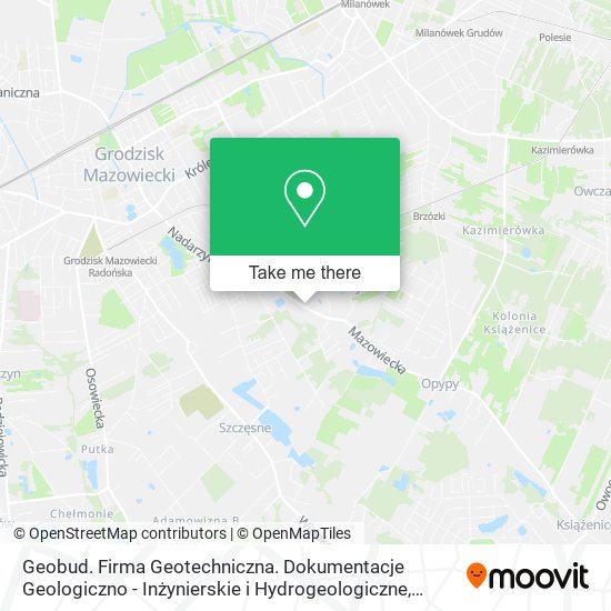 Карта Geobud. Firma Geotechniczna. Dokumentacje Geologiczno - Inżynierskie i Hydrogeologiczne