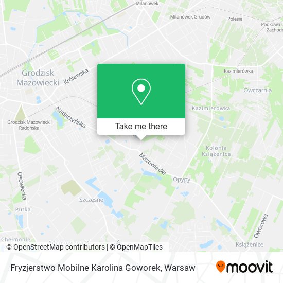 Карта Fryzjerstwo Mobilne Karolina Goworek