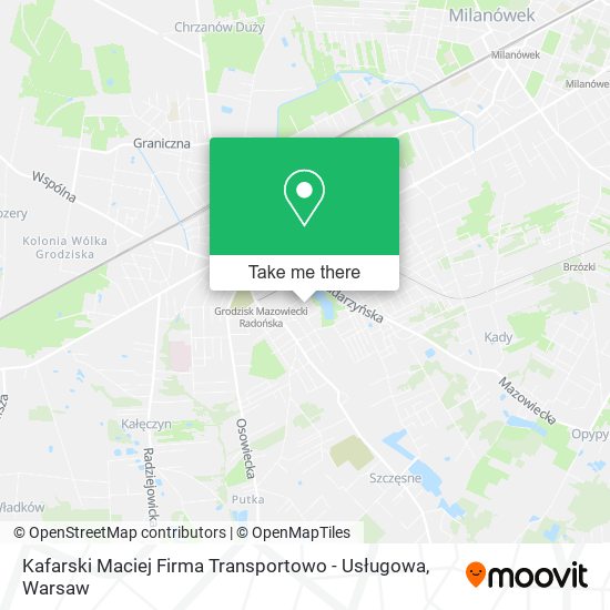 Kafarski Maciej Firma Transportowo - Usługowa map