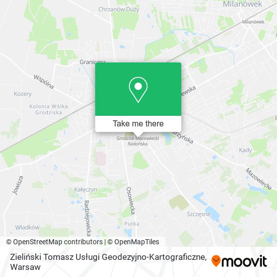 Карта Zieliński Tomasz Usługi Geodezyjno-Kartograficzne