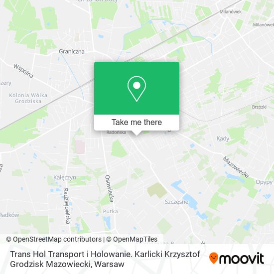 Карта Trans Hol Transport i Holowanie. Karlicki Krzysztof Grodzisk Mazowiecki