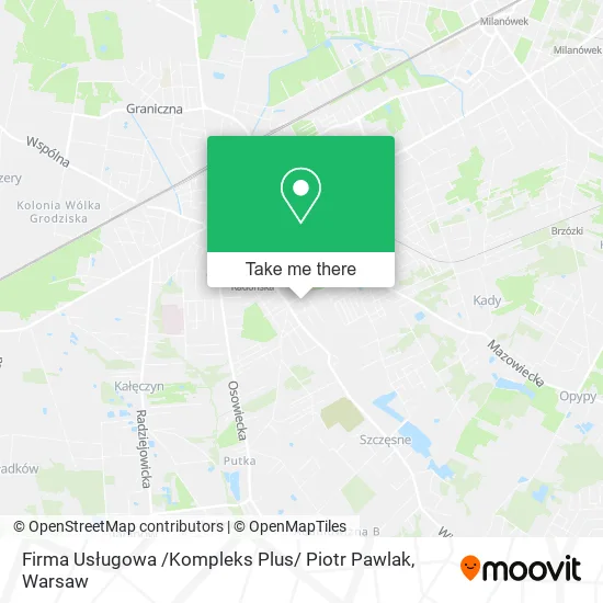 Карта Firma Usługowa /Kompleks Plus/ Piotr Pawlak