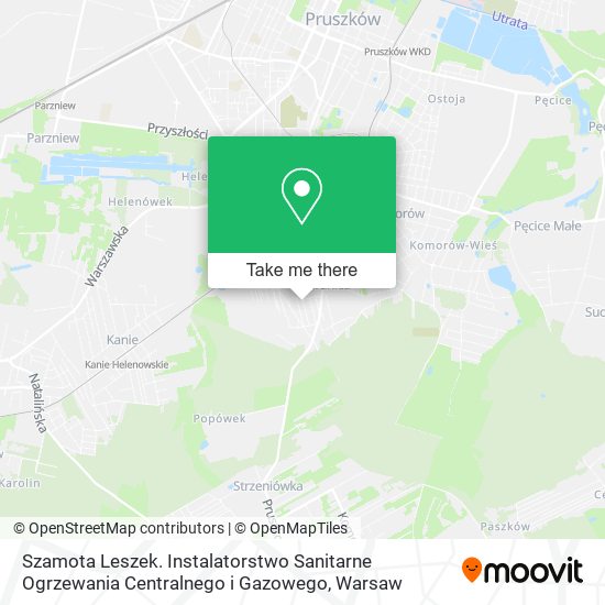 Szamota Leszek. Instalatorstwo Sanitarne Ogrzewania Centralnego i Gazowego map