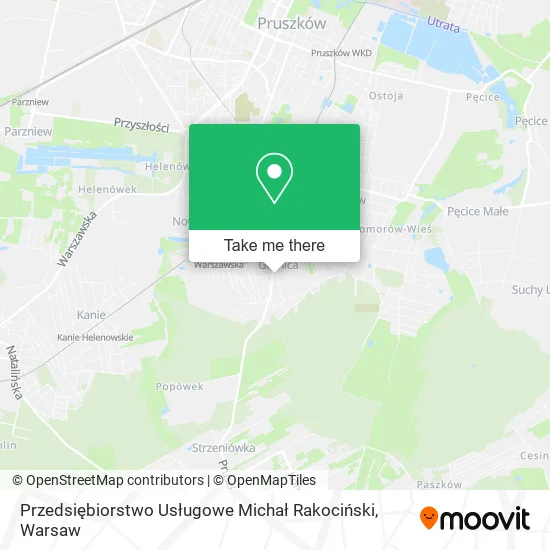 Карта Przedsiębiorstwo Usługowe Michał Rakociński