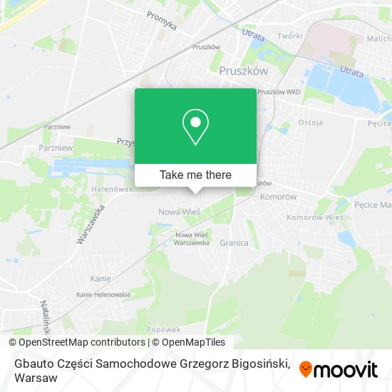 Gbauto Części Samochodowe Grzegorz Bigosiński map