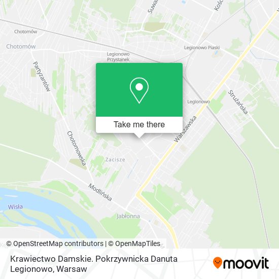 Krawiectwo Damskie. Pokrzywnicka Danuta Legionowo map