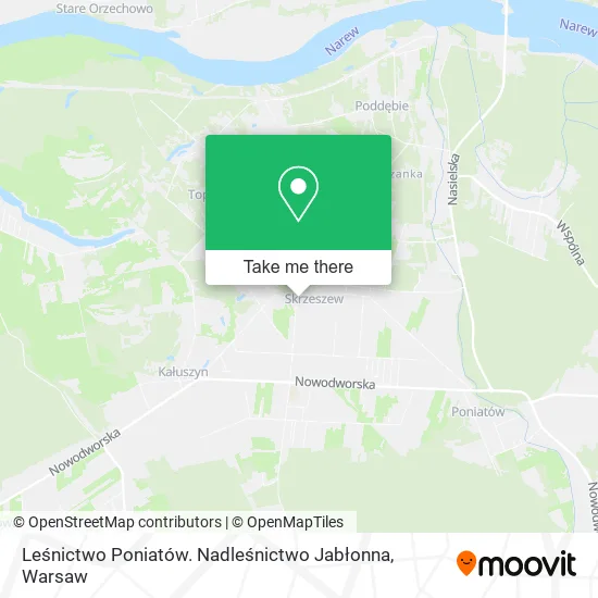 Leśnictwo Poniatów. Nadleśnictwo Jabłonna map