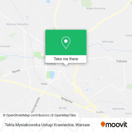 Карта Tekla Mysiakowska Usługi Krawieckie