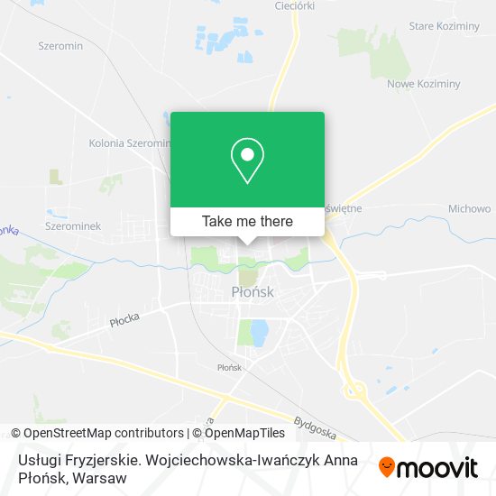 Usługi Fryzjerskie. Wojciechowska-Iwańczyk Anna Płońsk map